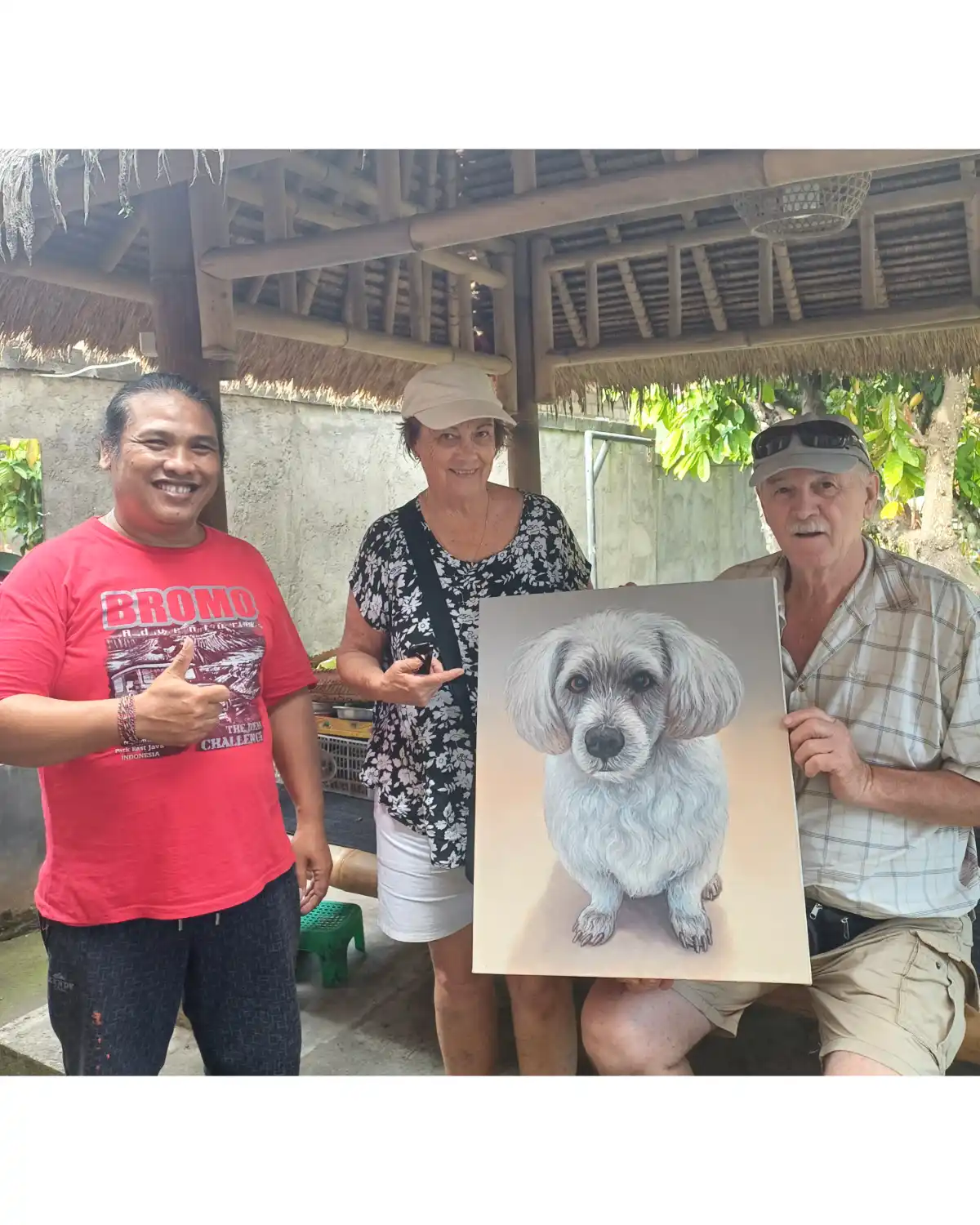 Smiling customer at Mayon Art Studio
