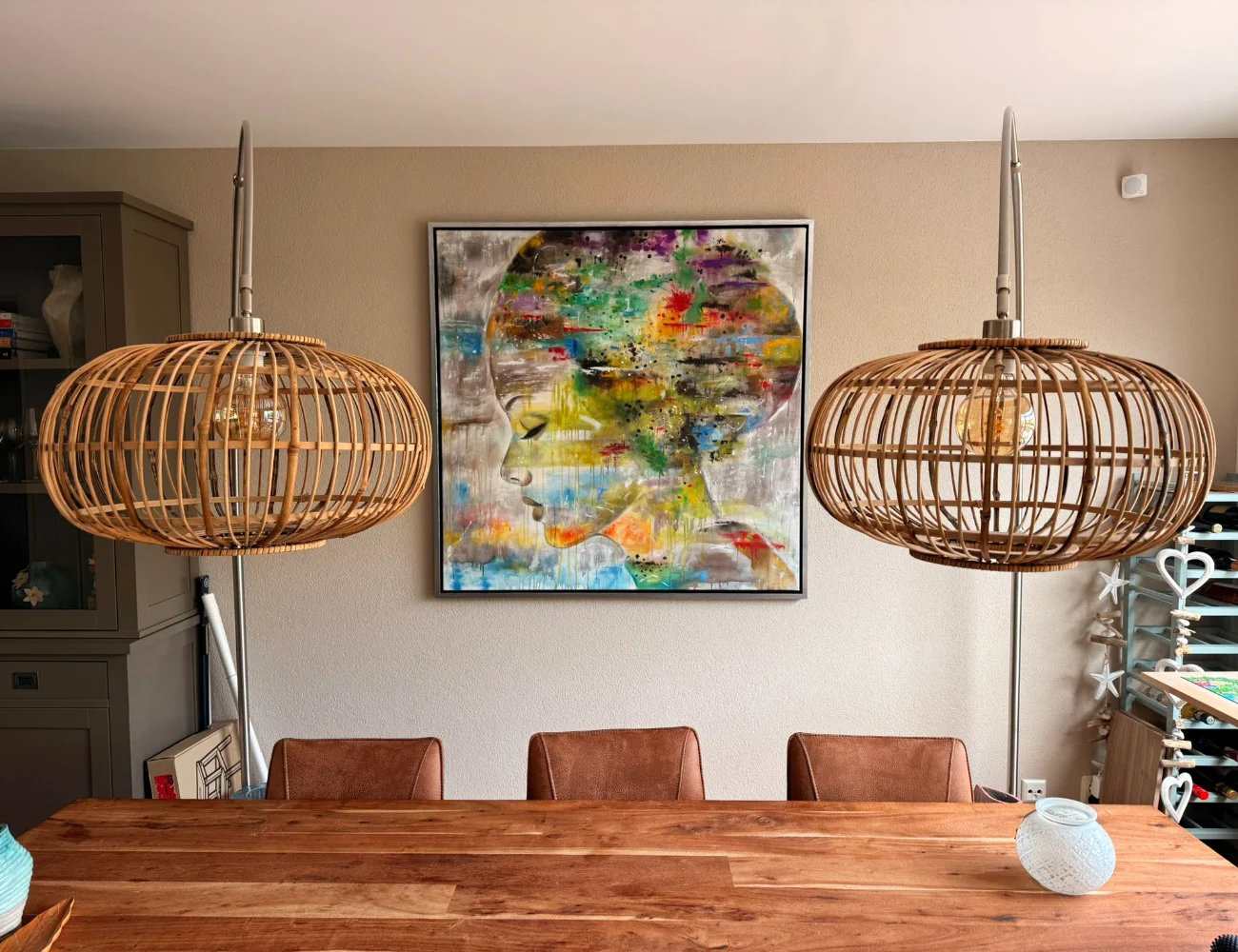 Custom painting in Netherlands dining room