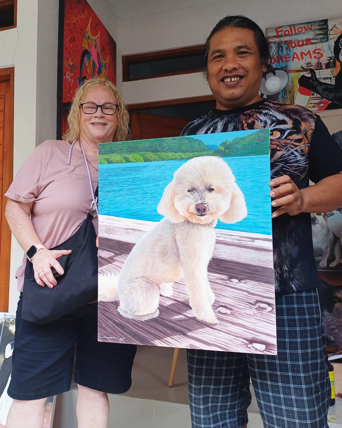 Hero image of a beautiful pet portrait painting.